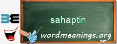 WordMeaning blackboard for sahaptin